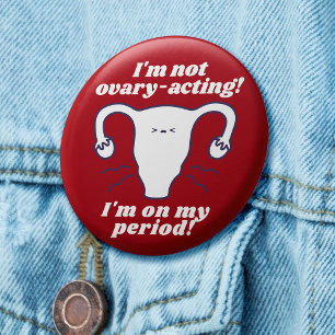 Not Ovary-演技赤い白おもしろい期のスローガン 缶バッジ