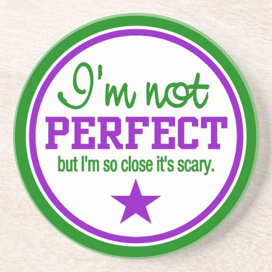 NOT PERFECTコースター – 緑/紫 コースター (正面)