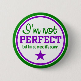 NOT PERFECTボタン – 緑/紫 缶バッジ