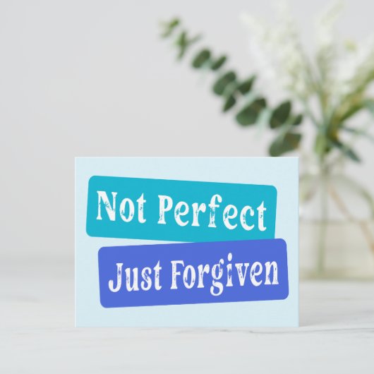 Not Perfect Just Forgiven Christian ポストカード (スタンド正面)