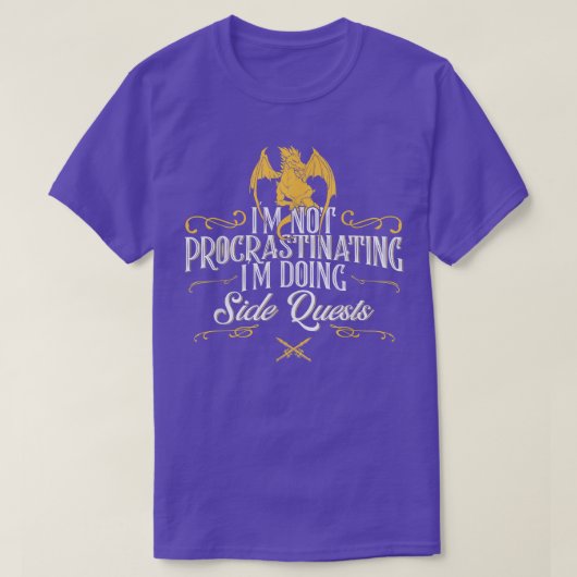 Not Procrastinating Side Quests おもしろい RPG Gamer Dr Tシャツ (デザイン正面)