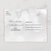 Not So夜静かティール（緑がかった色）シルバー4フォトホリデー シーズンポストカード (裏面)