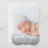 Not So夜静かベビーフォトフラットホリデーカード シーズンカード (正面)