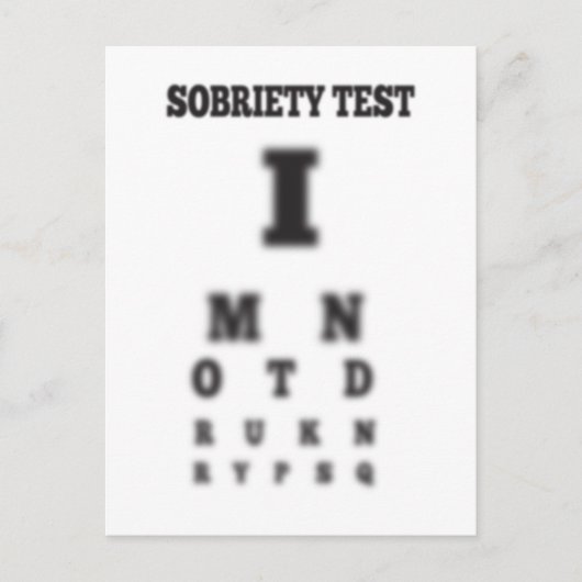 Not Sobriety 飲 Blurry Eye Chart Test Sober ポストカード (正面)