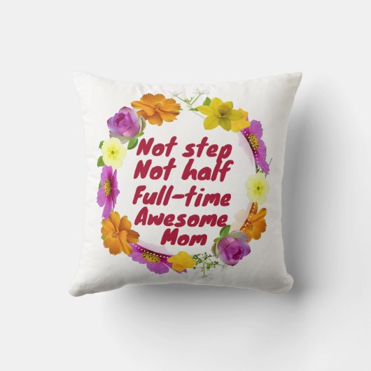 Not step not half full-time awesome Mom Adoptive  クッション (裏面)