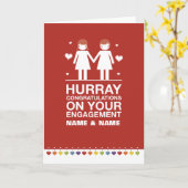 Not Straightデザイン婚約カード カード (黄色い花)