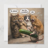 Not the cucumber, funny cat and mouse flat greetin カード (正面)