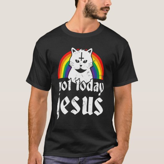Not Todayイエズレインボーサタン猫ゴシックコンサート Tシャツ (正面)