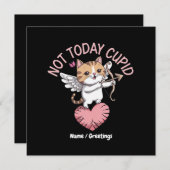 Not Todayキュピッおもしろいトと可愛いアンチ – バレンタイン 招待状 (正面/裏面)