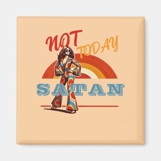 Not Todayサタンレトロ マグネット (正面)