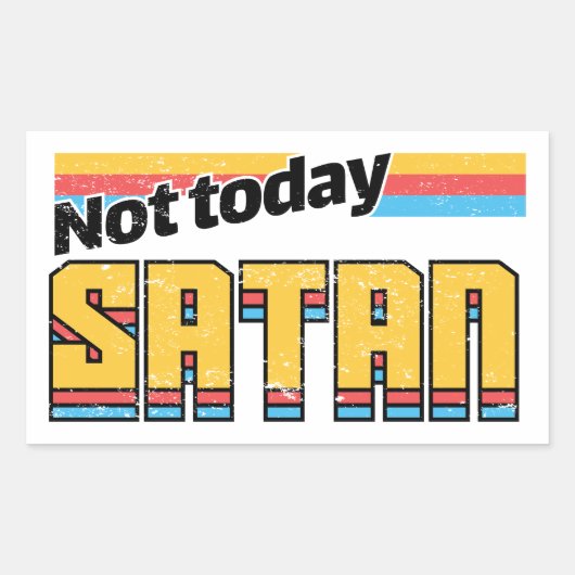 Not Todayサタンレトロ 長方形シール (正面)