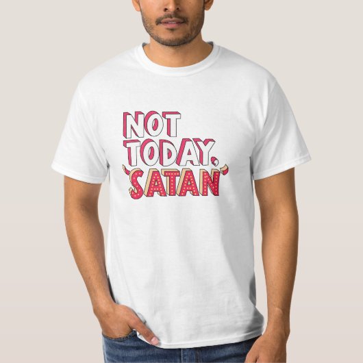 Not Todayサタン漫画 Tシャツ (正面)