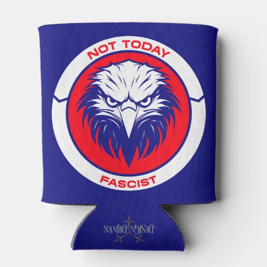 Not Todayファシスト – 愛国的なイーグルクーラーボックス 缶クーラー (裏面)