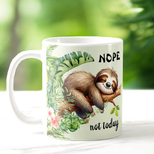 Not Today怠惰なスロスサファリジャングルかわいい動物 コーヒーマグカップ