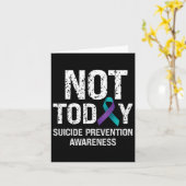 Not Today自殺防止認識度ティール（緑がかった色）N Purp カード (黄色い花)