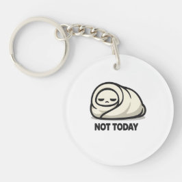 Not Today - かわいい疲れたキャラクターのブランケットブリトー キーホルダー