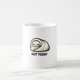 Not Today - かわいい疲れたキャラクターのブランケットブリトー コーヒーマグカップ