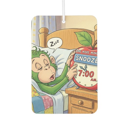 Not Today, Alarm - Sleepy Monkey Mode 💤🙈 カーエアーフレッシュナー (正面)