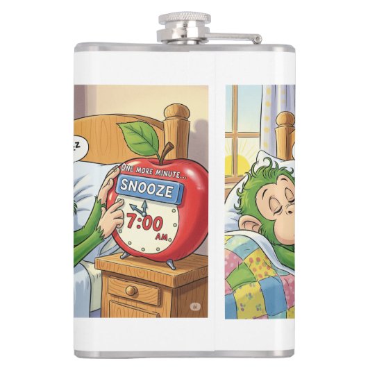 Not Today, Alarm - Sleepy Monkey Mode 💤🙈 フラスク (裏面)