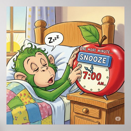 Not Today, Alarm - Sleepy Monkey Mode 💤🙈 ポスター (正面)