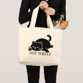 Not Today Cat Tote Bag Cute Art Design ラージトートバッグ (正面(商品))