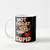 Not Today Cud Funny Puppy Anti Valentine Retro Car コーヒーマグカップ (左)