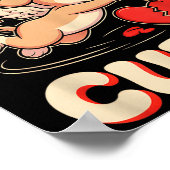 Not Today Cud Funny Puppy Anti Valentine Retro Car ポスター (角)