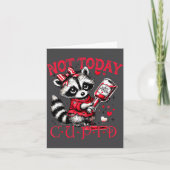 Not Today Cud Funny Raccoon Valentines Day Cute Ki カード (正面)