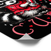 Not Today Cud Funny Raccoon Valentines Day Cute Ki ポスター (角)