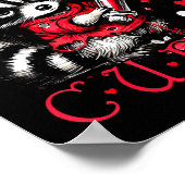 Not Today Cud Funny Raccoon Valentines Day Cute Ki ポスター (角)