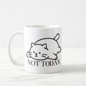 Not Today Cute Lazy Cat Mood コーヒーマグカップ (左)