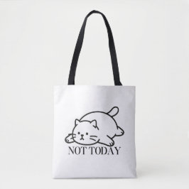 Not Today Cute Lazy Cat Mood トートバッグ