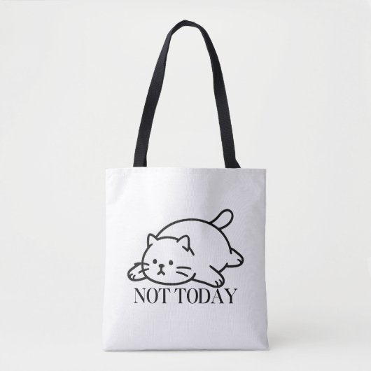 Not Today Cute Lazy Cat Mood トートバッグ (正面)