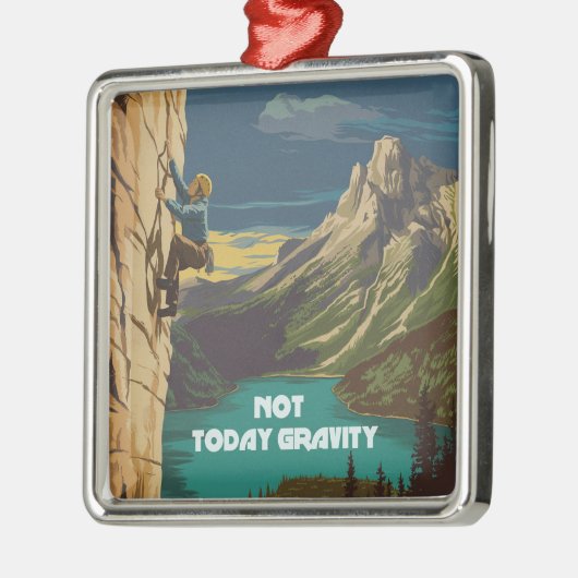 Not Today Gravity Rock Climbing メタルオーナメント (左)