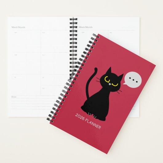 NOT TODAY! Grumpy Black Cat Planner プランナー手帳 (ディスプレー)