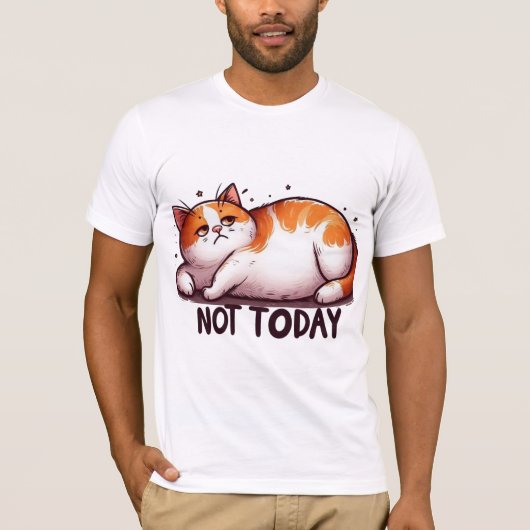 Not Today Grumpy Cat Cartoon Tシャツ (正面)