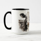 Not today heifer black and white cow マグカップ (左)