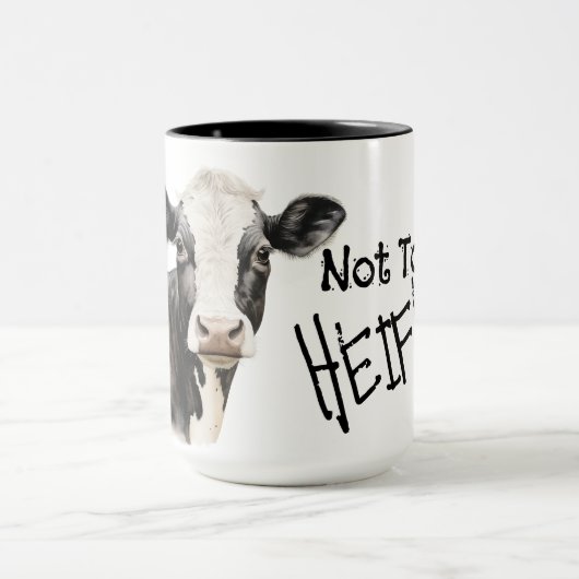 Not today heifer black and white cow マグカップ (中央)