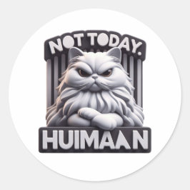 Not Today Huimaan Cat おもしろい怒 Craftスタンプ ラウンドシール