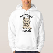 Not Today Human – Funny Grumpy Cat T-Shirt Design パーカ (正面)