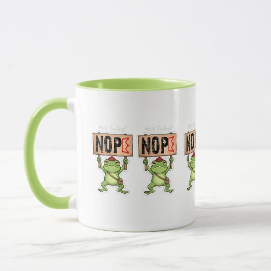 Not Today! Nope Frog Sticker マグカップ (左)