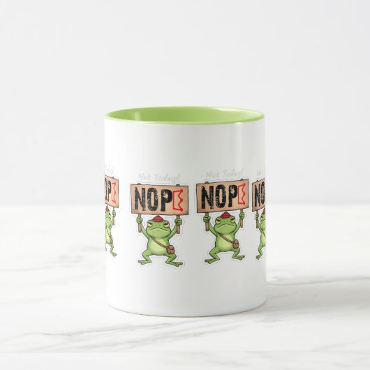 Not Today! Nope Frog Sticker マグカップ (中央)