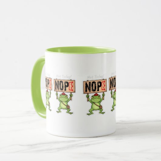 Not Today! Nope Frog Sticker マグカップ (正面左)