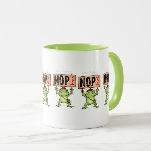 Not Today! Nope Frog Sticker マグカップ (正面右)