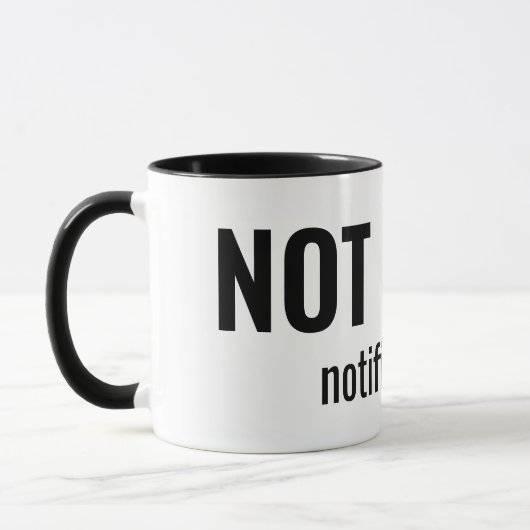 NOT TODAY - Notifications Funny Typography マグカップ (左)