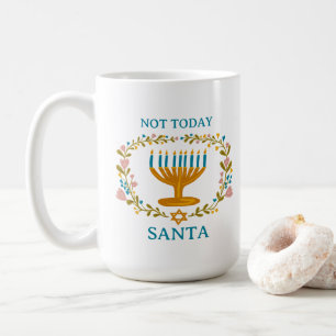 NOT TODAY SANTA ハヌカ Menorah ジョーク ユダヤ人 コーヒーマグカップ