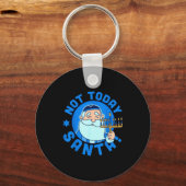 Not Today Santa Hanukkah Menorah Jewish Holiday Ch キーホルダー (正面)
