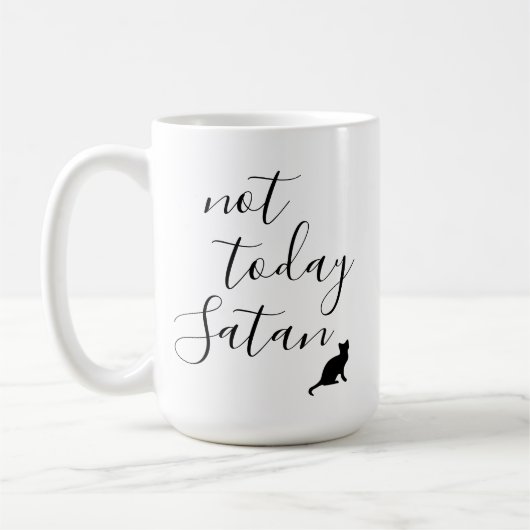 Not Today Satan - Cat コーヒーマグカップ (左)
