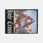 Not Today Satan Jesus Crossover Bysketbyll Holy Cr フリースブランケット (正面(横))