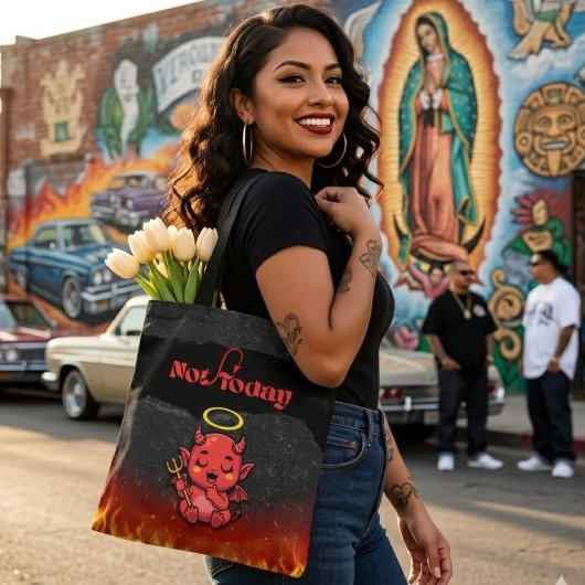 Not Today satan tote bag トートバッグ